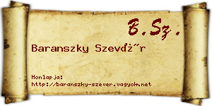 Baranszky Szevér névjegykártya
